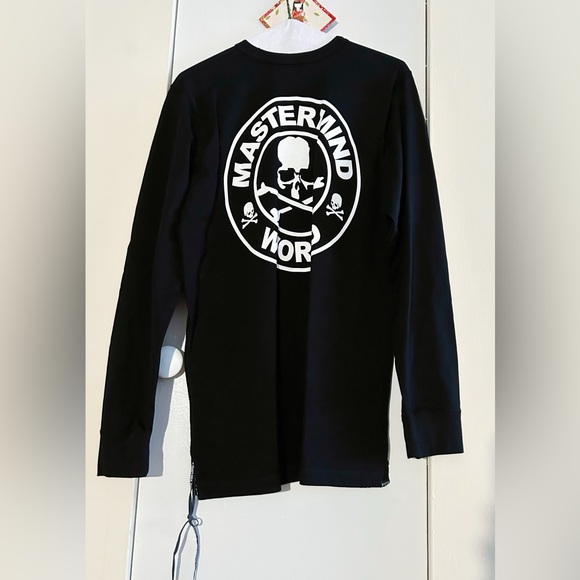 Mastermind Japan Signature Unisex Oversize Long sleeve Sweatshirt Black - Picture 2 of 4
